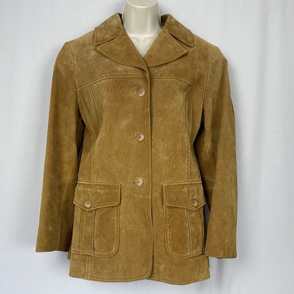 Columbia Jackets & Blazers - VINTAGE Columbia Suede Jacket Womens Medium Brown Pockets 70s Western Leather